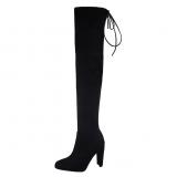 619-2 the European and American fashion contracted wind knight boots thick with high with round head thin knee-high boot